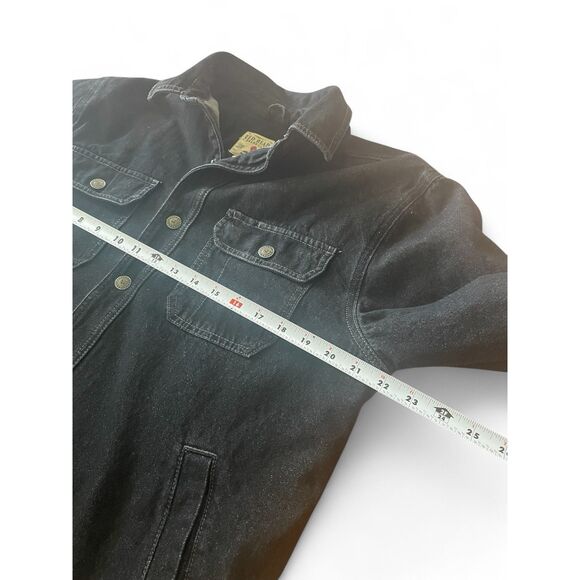 Red Head Men's Black Denim Button Up Jacket Bumper Fleece Lined Size M - Picture 2 of 9